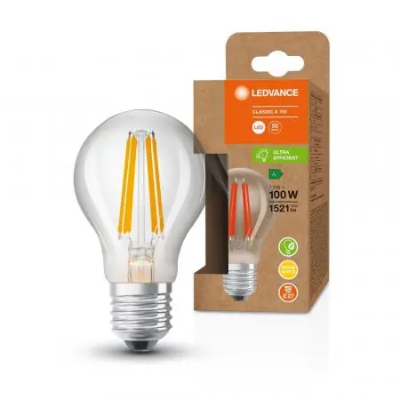 Ledvance E27 Besonders effiziente & leistungsstarke LED Lampe Classic klar 7,2W wie 100W 3000K warmweißes Licht für die Wohnung Letzte Chance